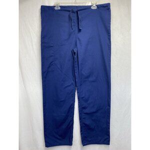 Cherokee Workwear Drawstring Waist Scrubs Pants Women Small Navy Cargo Pocket